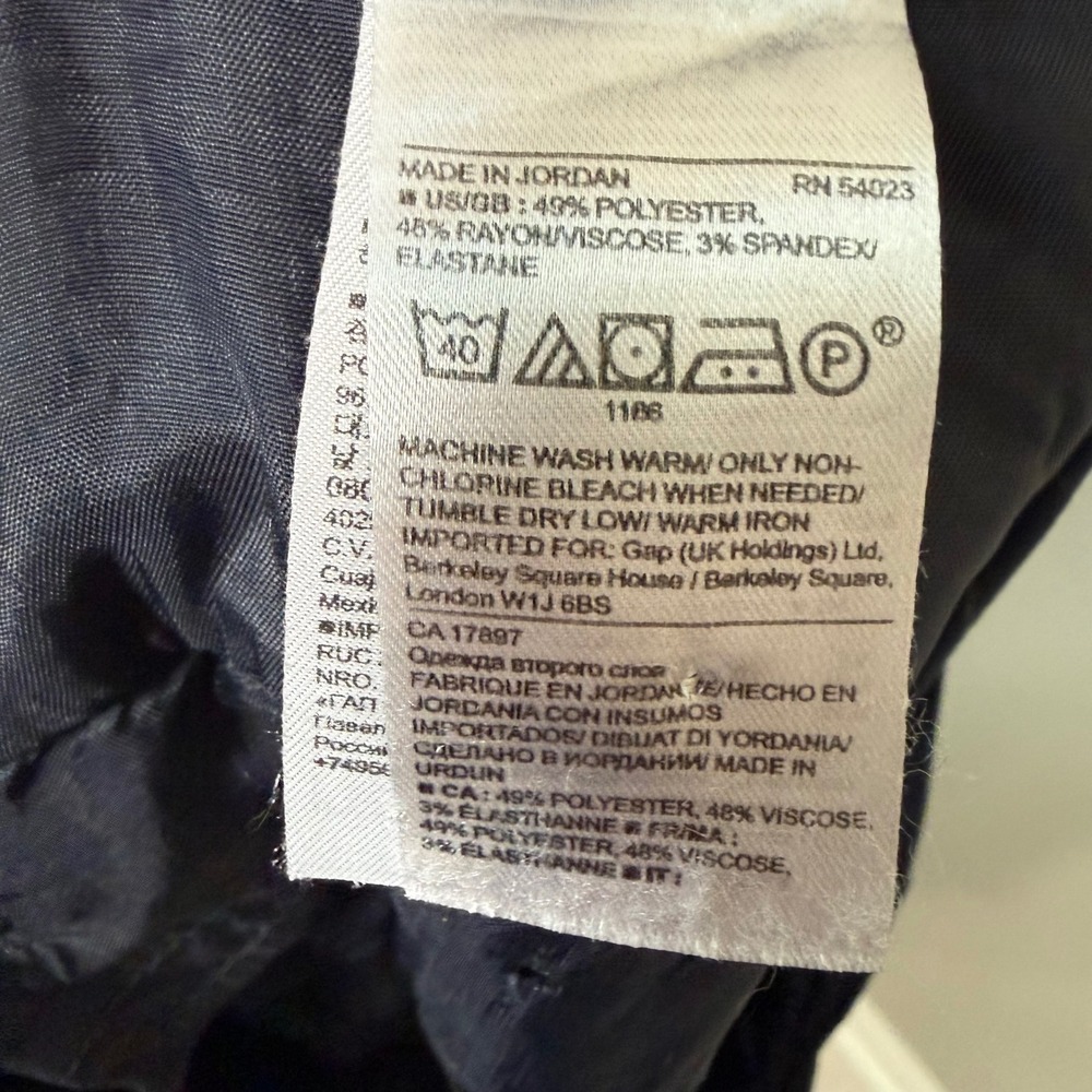 Banana Republic Avery Navy Windowpane Plaid Dress Pants Size 14 Office - Picture 6 of 8